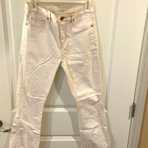 LOFT High Waisted white flare crop jeans